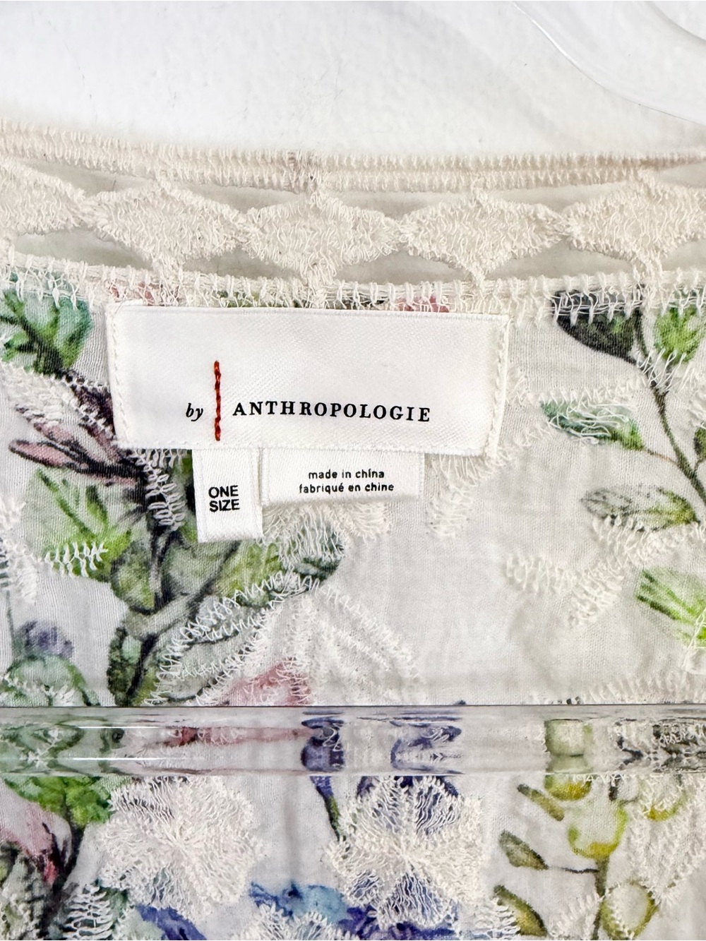 Anthropologie Floral Lace Trim Open Front Kimono Cardigan One Size - Picture 4 of 6